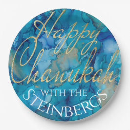 Chanukah Blues en Golds Papieren Bordje