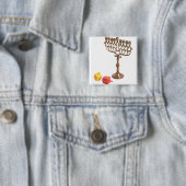 Chanukah-Button Vierkante Button 5,1 Cm (In situ)