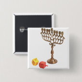 Chanukah-Button Vierkante Button 5,1 Cm (Voorkant /achterkant)