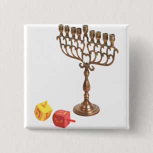 Chanukah-Button Vierkante Button 5,1 Cm