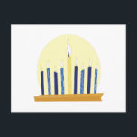 Chanukah Candles Briefkaart<br><div class="desc">Viel Hanukkah met een mooie menorah.</div>