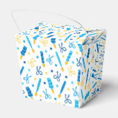 Chanukah Candles Burning White Blue Gold Bedankdoosjes (Achterkant)