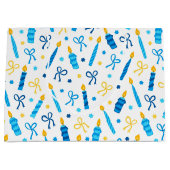 Chanukah Candles Burning White Groot Cadeauzakje (Voorkant)