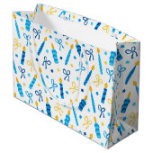 Chanukah Candles Burning White Groot Cadeauzakje (Achterkant Gekanteld)