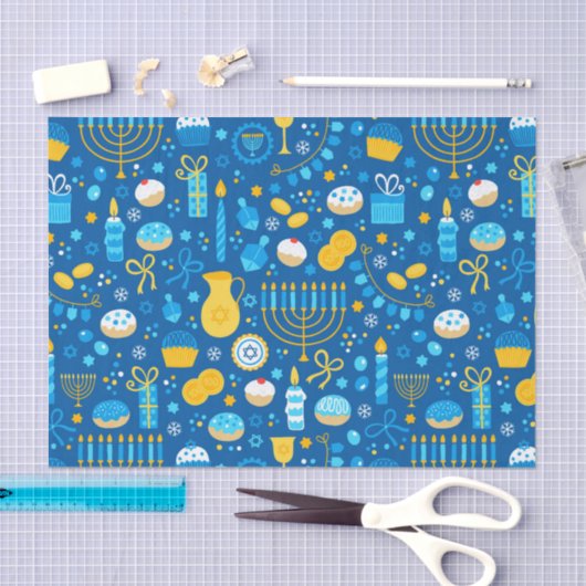 Chanukah Celebrating Gelt Blue Tissuepapier (Craft)