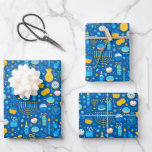 Chanukah Celebrating Gelt Jewish Stars Snowflakes Inpakpapier Vel<br><div class="desc">Soms heb je gewoon een paar artikelen die je moet inpakken voor Chanoekah, en je wilt geen grote rol Chanoekah verpakkingspapier kopen die jarenlang in je kast zal blijven hangen. Deze selectie van drie Chanoekah die papieren bladen verpakken is perfect voor het verpakken van een paar giften. Drie afzonderlijke bladen...</div>