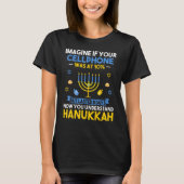 Chanukah Cellphone Menorah Hanukkah Ugly Hanukkah T-shirt (Voorkant)