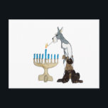 chanukah (Chanoeka) kaart<br><div class="desc">chanukah (Chanoeka) kaart schnauzer s die menorah aansteken</div>