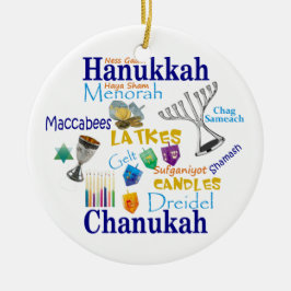 Chanukah Collage/Licht de Lichten Keramisch Ornament