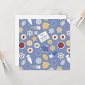 Chanukah cookiefeest kaart (Voorkant / Achterkant in situ)