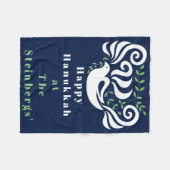 Chanukah Dove Stencil Fleece Blanket (Voorkant (Horizontaal))