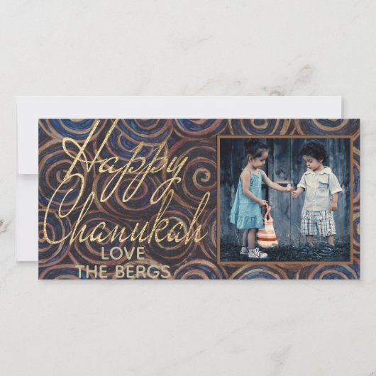 Chanukah Draaiende Driehoeken Feestdagenkaart (Voorkant)