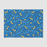 Chanukah Dreidel Banners Gelt Gifts Blue Tissuepapier<br><div class="desc">Fun Chanukah-tissuepapier voor kinderen of cadeautjes voor volwassenen. Meng en pas met ons andere cadeaubonet collectie aan.</div>