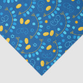 Chanukah Dreidel Banners Gelt Gifts Blue Tissuepapier (Detail)