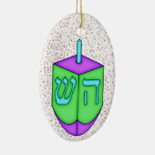 Chanukah Dreidel Keramisch Ornament (Rechts)