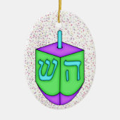 Chanukah Dreidel Keramisch Ornament (Voorkant)