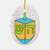 Chanukah Dreidel Keramisch Ornament (Voorkant)