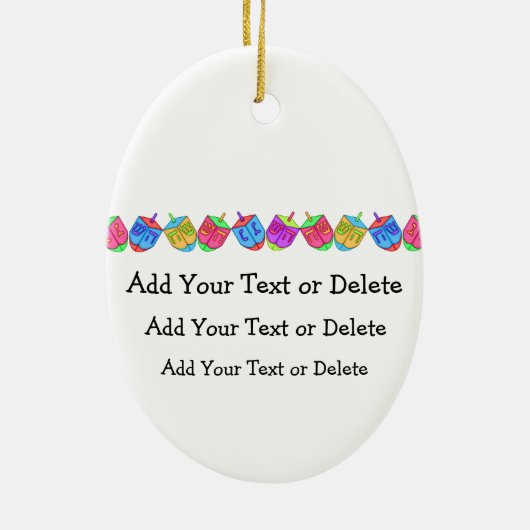 Chanukah Dreidel Keramisch Ornament (Achterkant)