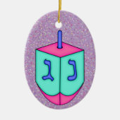 Chanukah Dreidel Keramisch Ornament (Voorkant)
