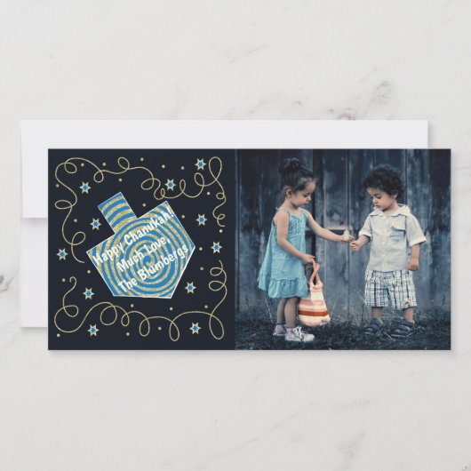 Chanukah Dreidel Pinrad Feestdagenkaart (Voorkant)