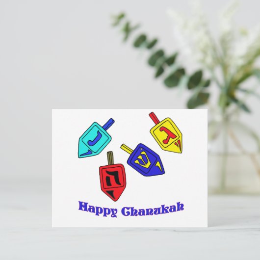 Chanukah Dreidels Briefkaart (Staand voorkant)