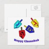 Chanukah Dreidels Briefkaart (Voorkant / Achterkant)