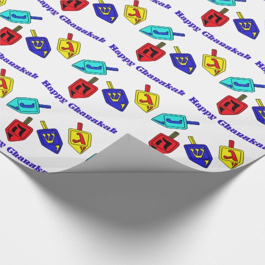 Chanukah dreidels cadeaupapier (Hoek)