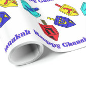 Chanukah dreidels cadeaupapier (Rol Hoek)