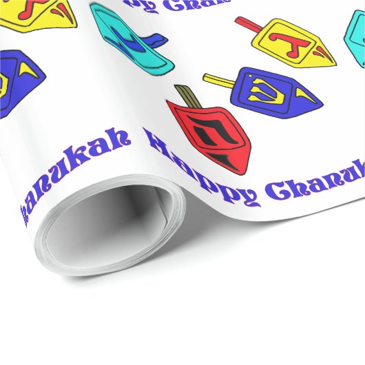 Chanukah dreidels cadeaupapier (Rol Hoek)