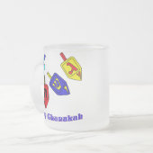 Chanukah Dreidels Matglas Koffiemok (Voorkant links)