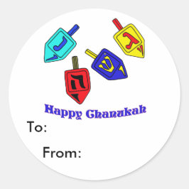Chanukah Dreidels Ronde Sticker