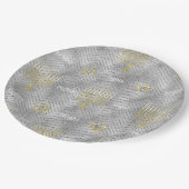 Chanukah Elegant Goud Zilver Menorah Sterren Papieren Bordje (Gekanteld)