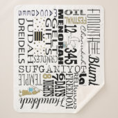 Chanukah Fun Words Sherpa Blanket/Medium Deken (Voorkant)