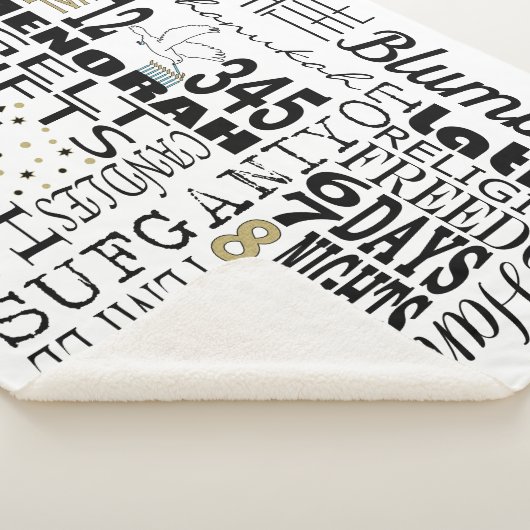 Chanukah Fun Words Sherpa Blanket/Medium Sherpa Deken (3/4)