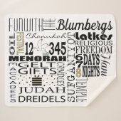 Chanukah Fun Words Sherpa Blanket/Medium Sherpa Deken (Voorkant (horizontaal))