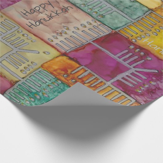 Chanukah Funtime Menorahs Cadeaupapier (Hoek)