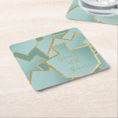 Chanukah Game on Dreidels Turquois Kartonnen Onderzetters (Schuin)