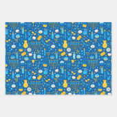 Chanukah, gemengde set joodse sterren Dreidel Cand Inpakpapier Vel (Voorkant)