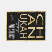 Chanukah Gold Fleece Blanket (Voorkant (Horizontaal))