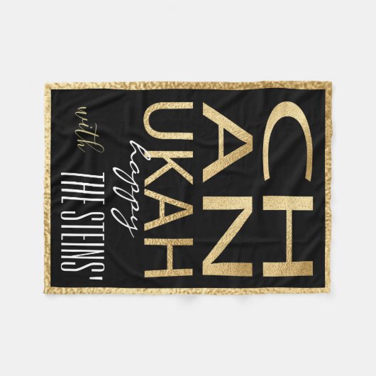 Chanukah Gold Fleece Blanket (Voorkant (Horizontaal))