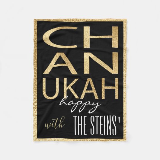 Chanukah Gold Fleece Blanket Deken (Voorkant)