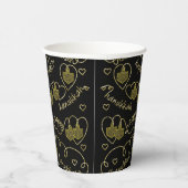 Chanukah Golden Dreidels 8 oz. Papieren Bekers (Rechts)