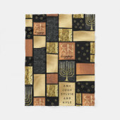 Chanukah Golden Montage Fleece Deken (Voorkant)