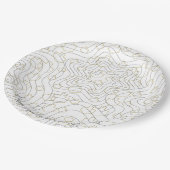 Chanukah Goud Zilveren Sterren & Dreidels Papieren Bordje (Gekanteld)