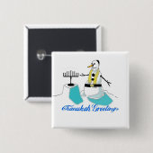 Chanukah Greetings Vierkante Button 5,1 Cm (Voorkant /achterkant)