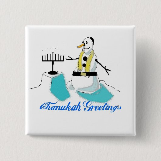 Chanukah Greetings Vierkante Button 5,1 Cm (Voorkant)