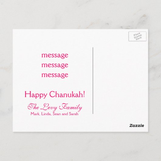 Chanukah/Hannukah Greeting Briefkaart (Achterkant)