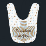 Chanukah/Hanukkah Baby Boy Bib personaliseren Slabbetje<br><div class="desc">Chanukah/Hanukkah Baby Boy Bib/Personalize. Geniet van het geven van deze zoete,  tweezijdige Hanukkah-baby,  bib,  gevuld met blauwe en bruine sterren met een gespierd droesdel klaar voor personalisering. Kies uw favoriete doopvontstijl,  kleur,  grootte en formulering voor uw speciale kleine. Bedankt voor het stoppen en winkelen. Altijd gewaardeerd! Happy Chanukah/Hanukkah!</div>