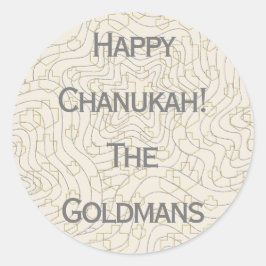 Chanukah/Hanukkah "Dreidels/Stars" Stickers Round