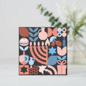 Chanukah Hanukkah Menorah Donut Jewish Stars Card Kaart (Staand voorkant)